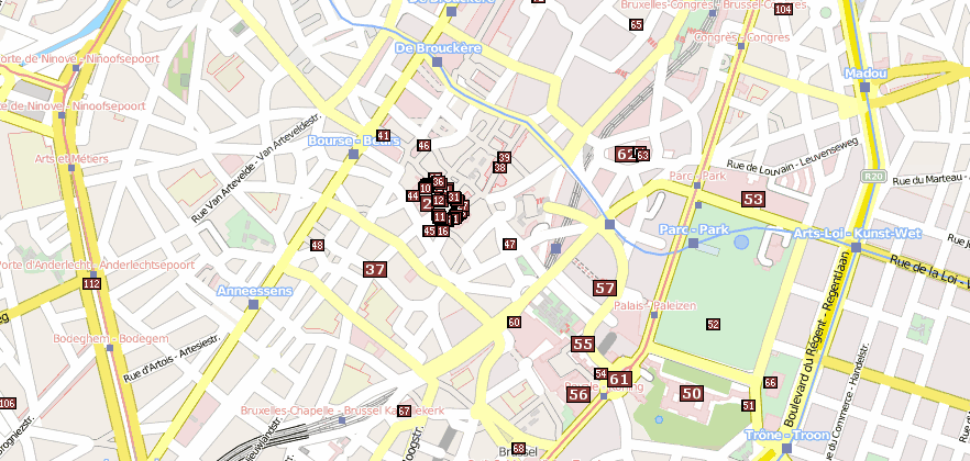 Reiseführer von Brüssel und Sehenswürdigkeiten von Brüssel direkt im Stadtplan